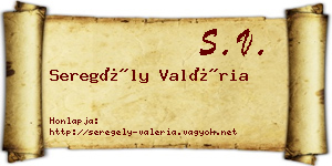 Seregély Valéria névjegykártya