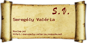 Seregély Valéria névjegykártya